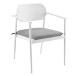 Aeris Stackable Outdoor Aluminum Dining Armchair Set of 2 in White