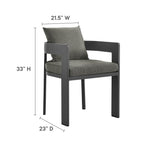 Tahoe Outdoor Aluminum Dining Chair in Gray Charcoal