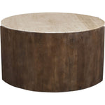 Solstice Travertine Coffee Table in Brown
