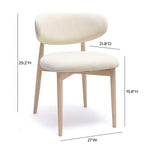 Zinea Velvet Dining Chair in Cream