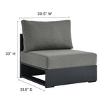 Tahoe 4-Piece Outdoor Aluminum Sectional Sofa Set in Gray Charcoal
