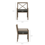 Northlake Outdoor Teak Dining Armchair in Flint Gray
