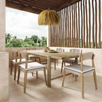 Gata 87" Outdoor Rectangular Dining Table in Light Teak