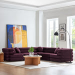 Jubilee 5-Piece Velvet Sectional Sofa in Mulberry