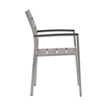 Shore Outdoor Aluminum Dining Armchair in Silver Gray