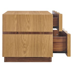 Isola 2-Drawer Nightstand in Light Oak Walnut