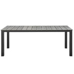Maine 80" Outdoor Dining Table in Brown Gray