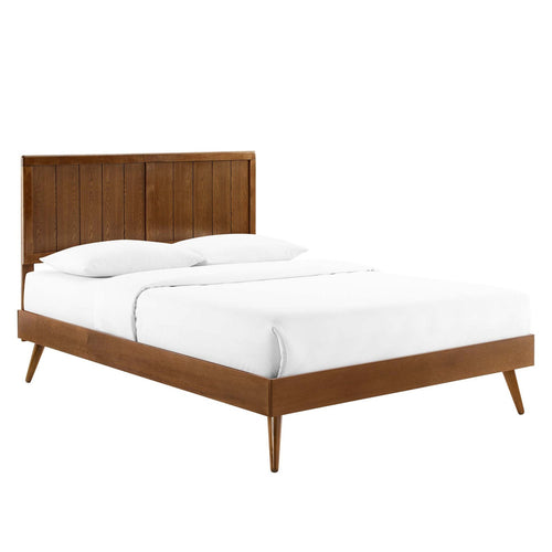 Alana King Wood Platform Bed in Walnut