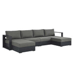 Tahoe 4-Piece Outdoor Aluminum Sectional Sofa Set in Gray Charcoal