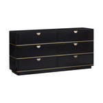 Julieta 62" Acacia Wood 6-Drawer Dresser in Black