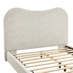 Seluna Boucle Queen Platform Bed in Pearl