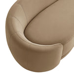 Contessa Curved Velvet Sofa in Taupe