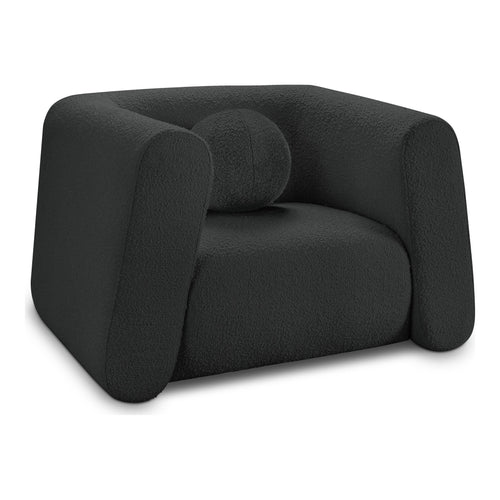 Abbington Boucle Fabric Upholstered Chair in Black