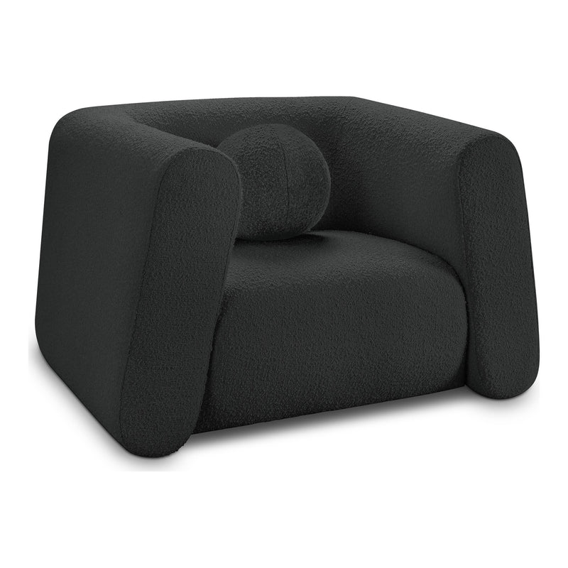 Abbington Boucle Fabric Upholstered Chair in Black