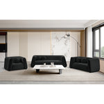 Abbington Boucle Fabric Upholstered Chair in Black