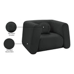 Abbington Boucle Fabric Upholstered Chair in Black