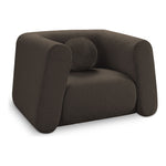 Abbington Boucle Fabric Upholstered Chair in Brown