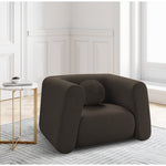 Abbington Boucle Fabric Upholstered Chair in Brown