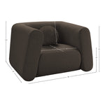 Abbington Boucle Fabric Upholstered Chair in Brown
