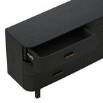 Solara 68" Solid Wood Dresser (6-Drawer) in Black