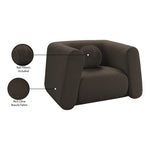 Abbington Boucle Fabric Upholstered Chair in Brown
