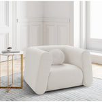 Abbington Boucle Fabric Upholstered Chair in Cream