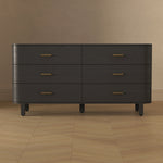Solara 68" Solid Wood Dresser (6-Drawer) in Black