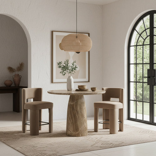 Venosa Concrete Indoor/Outdoor Bar Table in Beige