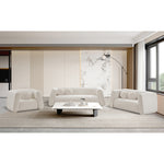 Abbington Boucle Fabric Upholstered Chair in Cream