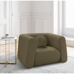 Abbington Boucle Fabric Upholstered Chair in Olive