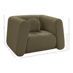 Abbington Boucle Fabric Upholstered Chair in Olive