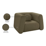 Abbington Boucle Fabric Upholstered Chair in Olive