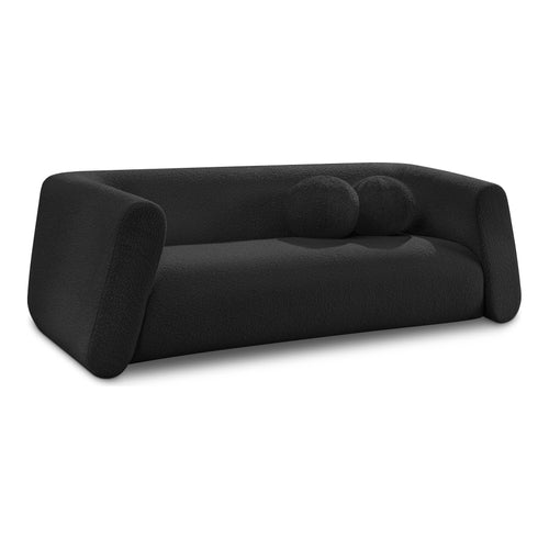 Abbington 91" Boucle Fabric Upholstered Sofa in Black