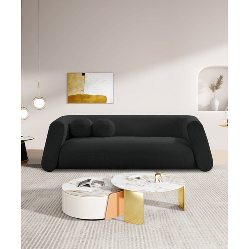 Abbington 91" Boucle Fabric Upholstered Sofa in Black