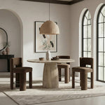 Venosa Concrete Indoor/Outdoor Bar Table in Travertine