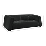 Abbington 91" Boucle Fabric Upholstered Sofa in Black