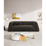 Abbington 91" Boucle Fabric Upholstered Sofa in Brown