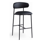 Lupita Vegan Leather Upholstered Bar Stool (834-C) in Black