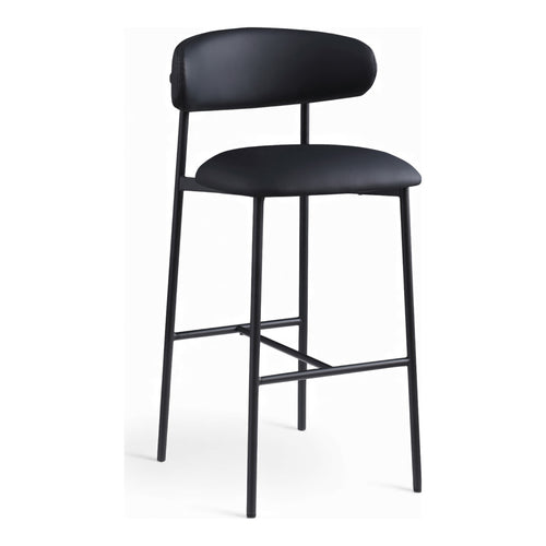 Lupita Vegan Leather Upholstered Bar Stool (834-C) in Black