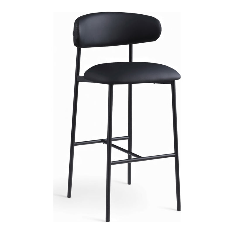 Lupita Vegan Leather Upholstered Bar Stool (834-C) in Black