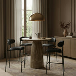 Lupita Vegan Leather Upholstered Bar Stool (834-C) in Black