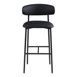 Lupita Vegan Leather Upholstered Bar Stool (834-C) in Black