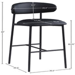 Lupita Vegan Leather Upholstered Bar Stool (834-C) in Black