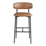 Lupita Vegan Leather Upholstered Bar Stool (834-C) in Cognac