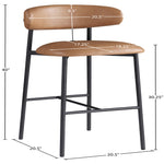Lupita Vegan Leather Upholstered Bar Stool (834-C) in Cognac
