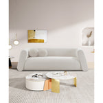 Abbington 91" Boucle Fabric Upholstered Sofa in Cream