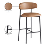 Lupita Vegan Leather Upholstered Bar Stool (834-C) in Cognac