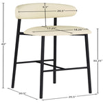 Lupita Vegan Leather Upholstered Bar Stool (834-C) in Cream