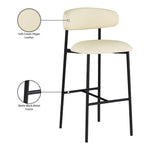 Lupita Vegan Leather Upholstered Bar Stool (834-C) in Cream
