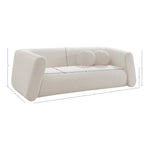 Abbington 91" Boucle Fabric Upholstered Sofa in Cream